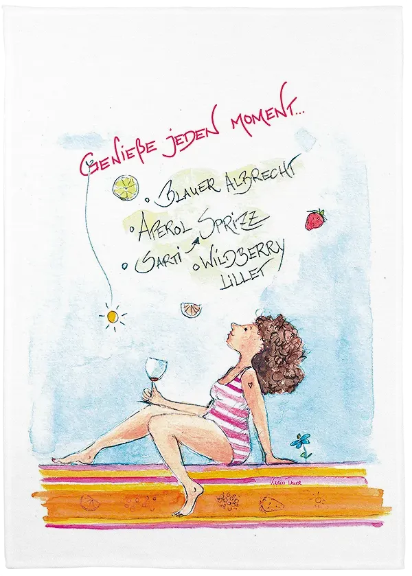 Geschirrtuch "Genieße jeden Moment..."