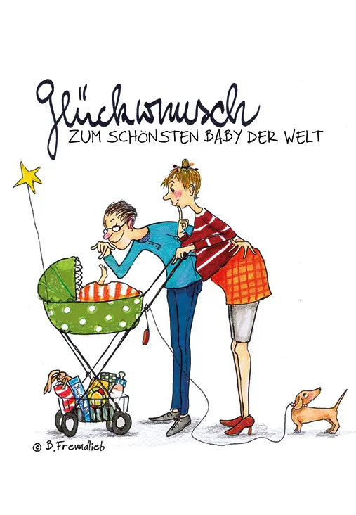 Künstlerkarte "Glückwunsch zum schönsten Baby der Welt"