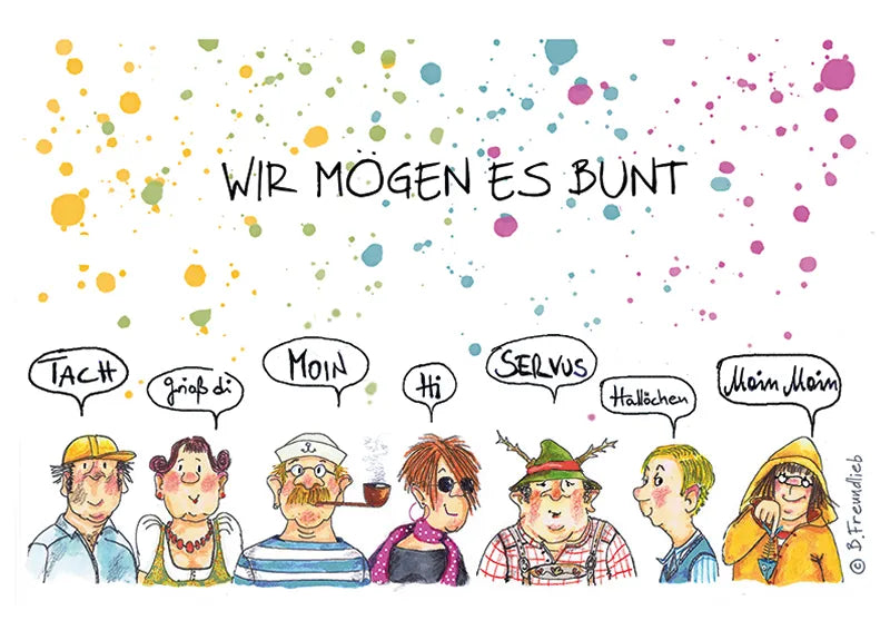 Künstlerkarte "Wir mögen es bunt..."