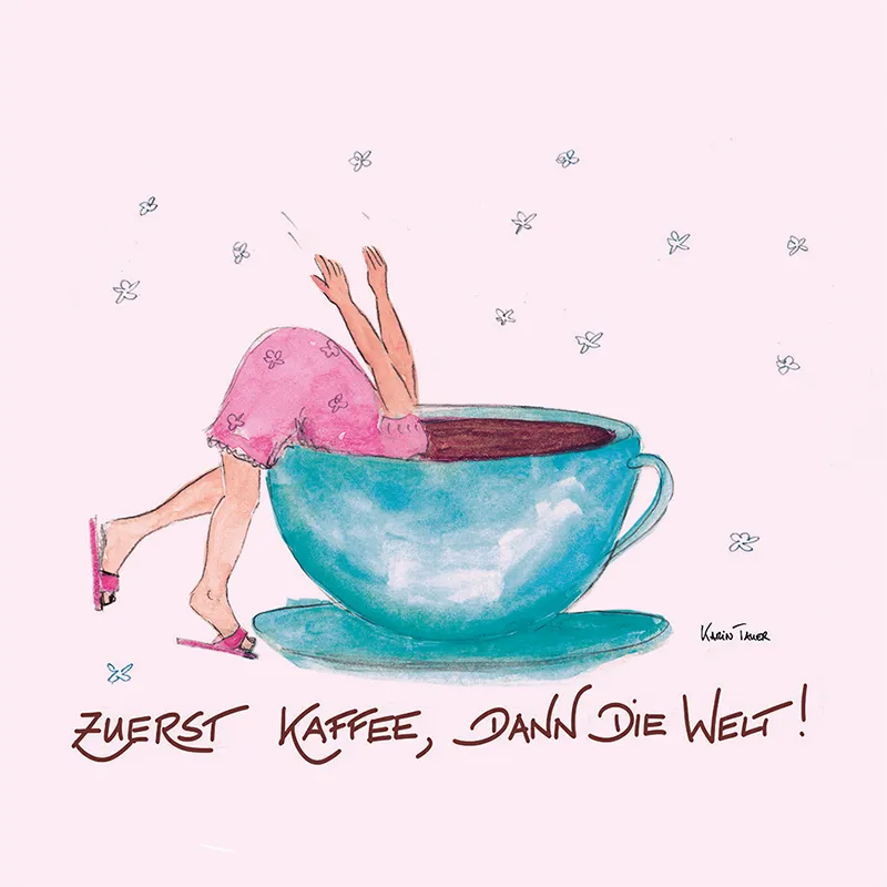 Magnet "Zuerst Kaffee, dann die Welt!"