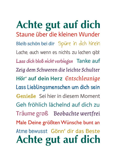 Künstlerkarte "Achte gut auf dich"
