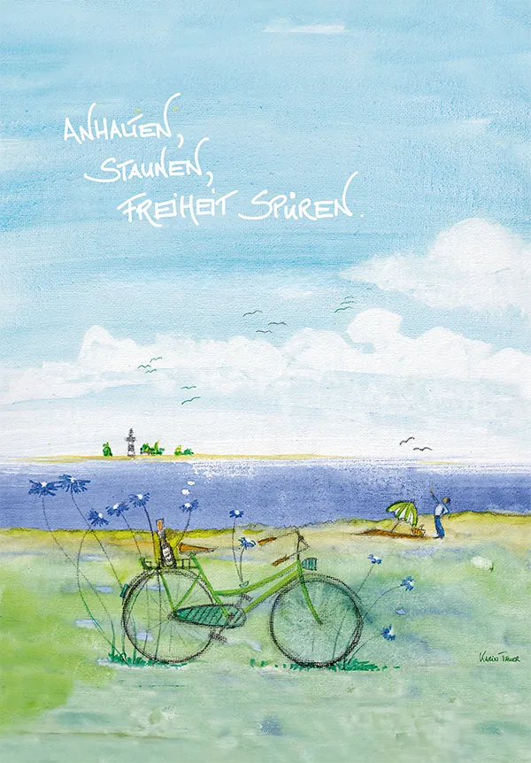 Künstlerkarte "Anhalten, staunen, Freiheit spüren"