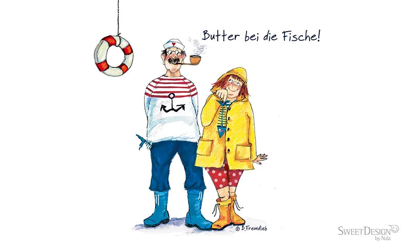 Frückstücksbrettchen "Butter bei die Fische"