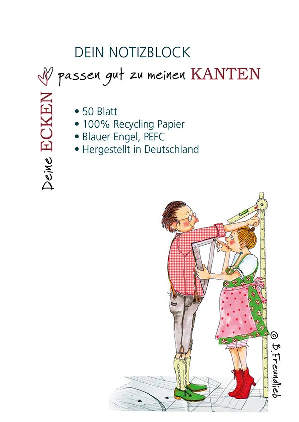 Notizblock "Deine Ecken passen gut zu meinen Kanten"