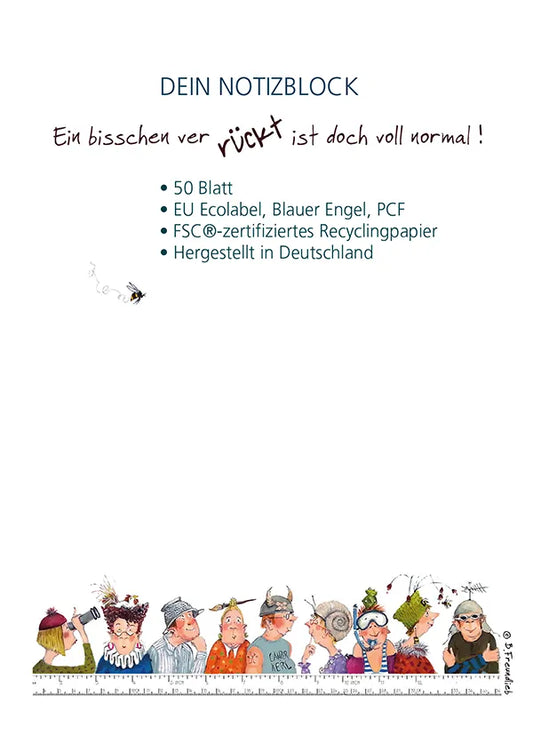 Notizblock "Ein bisschen verrückt ist doch voll normal!"