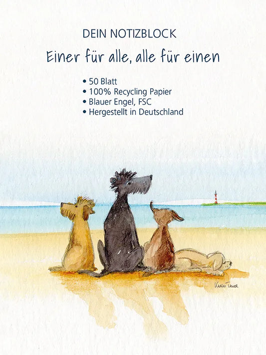 Notizblock "Einer für alle, alle für einen"