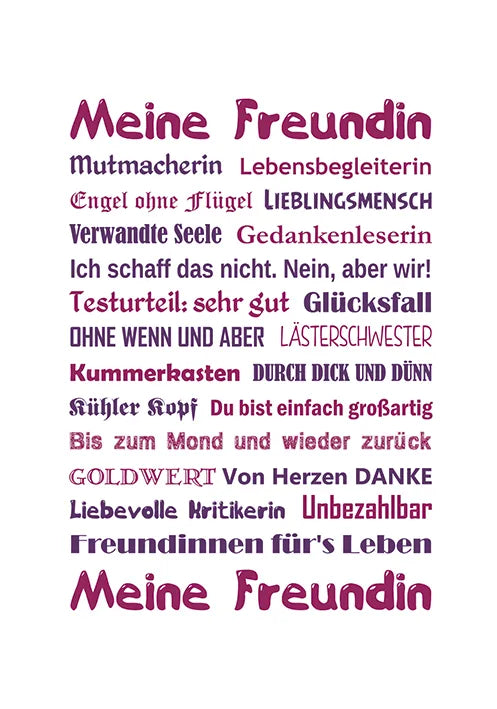 Künstlerkarte "Meine Freundin"