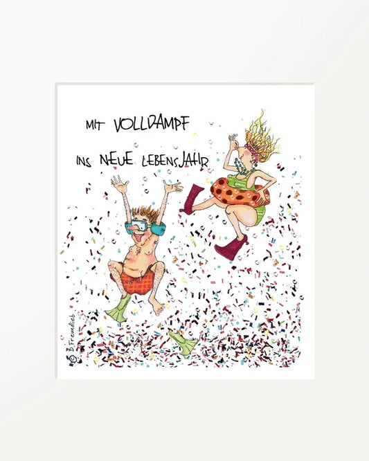 Passepartout-Bild "Mit Volldampf ins neue Lebensjahr"