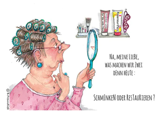 Künstlerkarte "Na, meine Liebe, was machen wir zwei denn heute..."