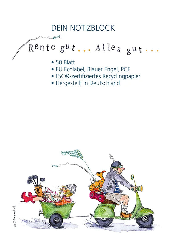 Notizblock "Rente gut... Alles gut..."