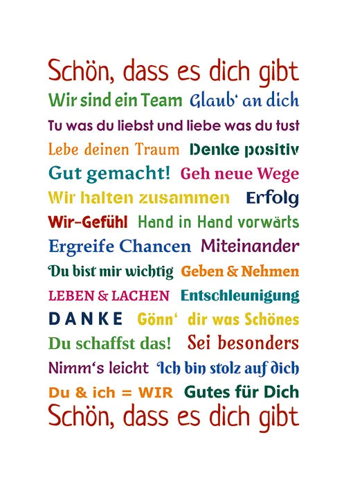 Künstlerkarte "Schön, dass es dich gibt"