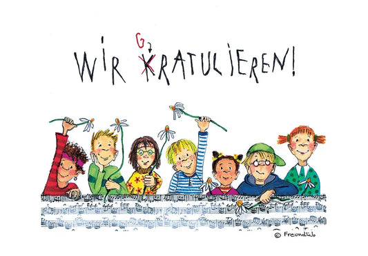 Künstlerkarte "Wir gratulieren!"