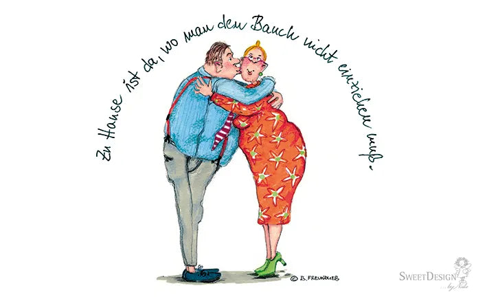 Frühstücksbrettchen "Zu Hause ist da, wo man den Bauch nicht einziehen muss"